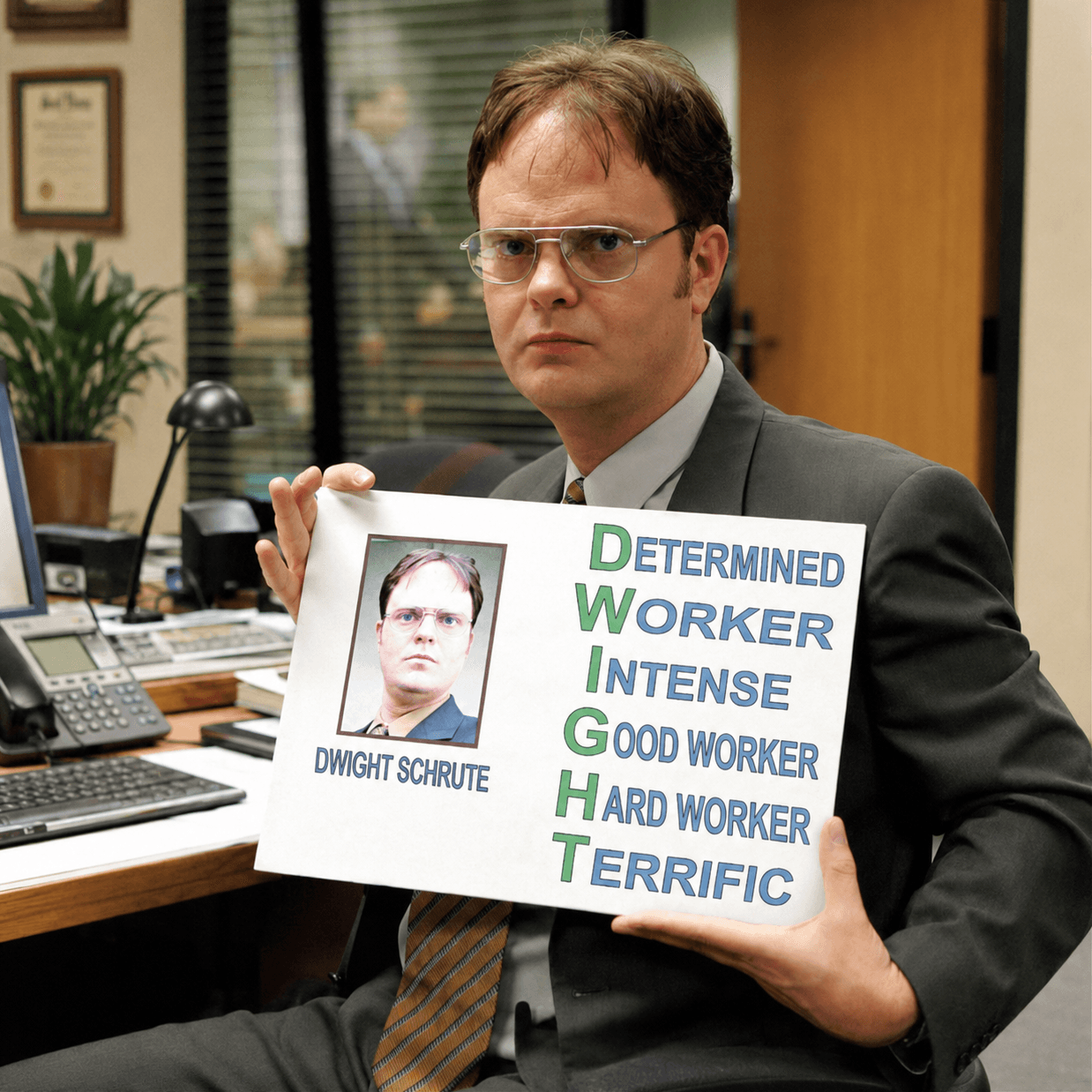 Dwight as a dedicated worker